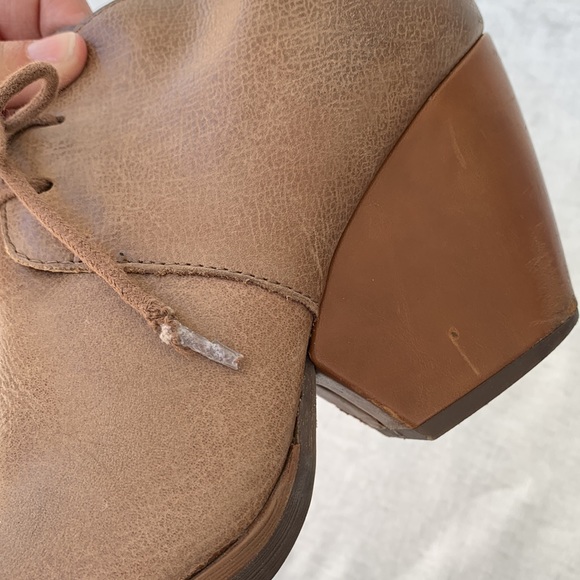 Korks by Kork-Ease PebbledBrown Leather Lace Up Block Heel Booties - Picture 10 of 13